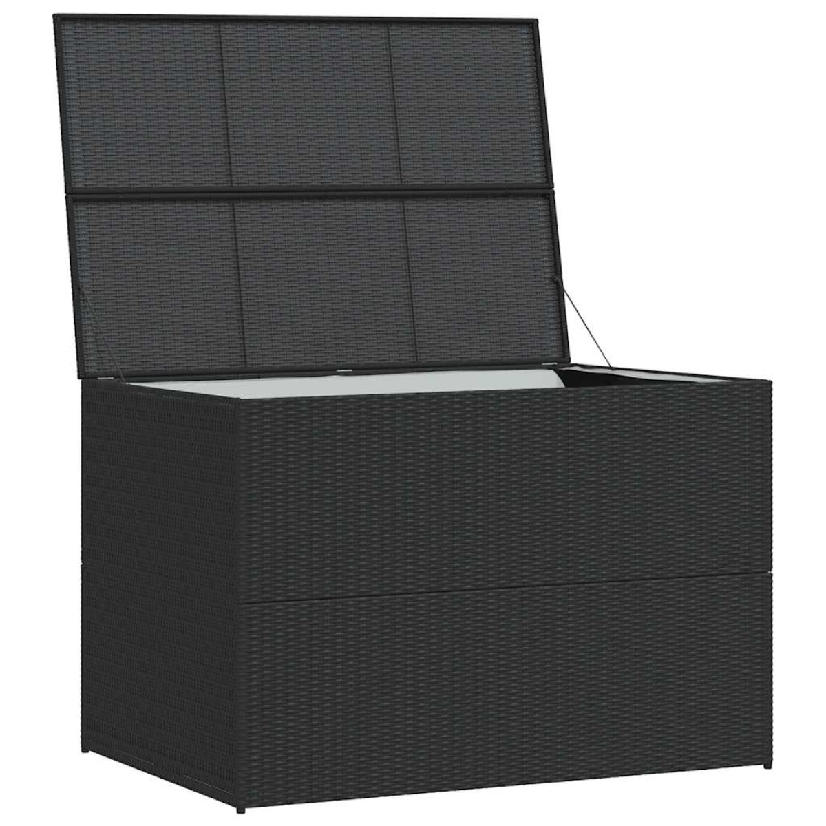 vidaXL Μπαούλο Εξωτερικού Χώρου Μαύρο 150x100x100 εκ. Συνθετικό Ρατάν