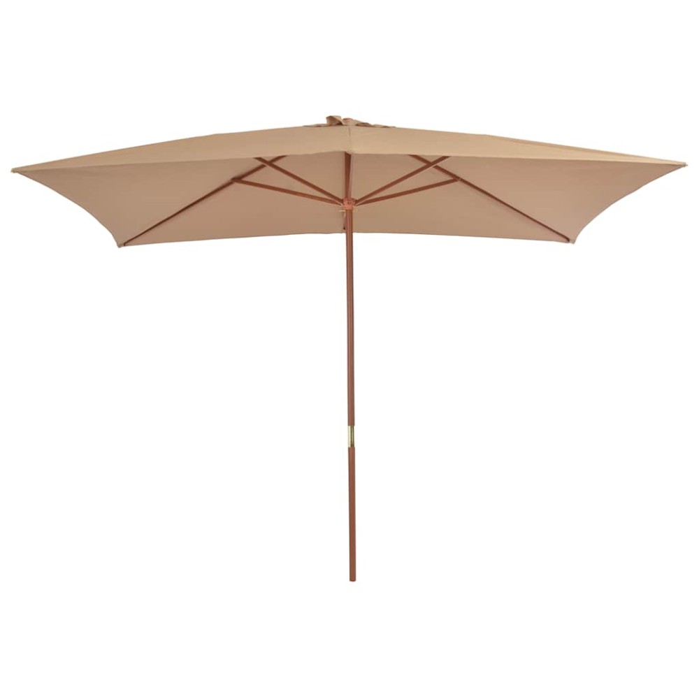 vidaXL Ομπρέλα Κήπου Χρώμα Taupe 200 x 300 εκ. με Ξύλινο Ιστό