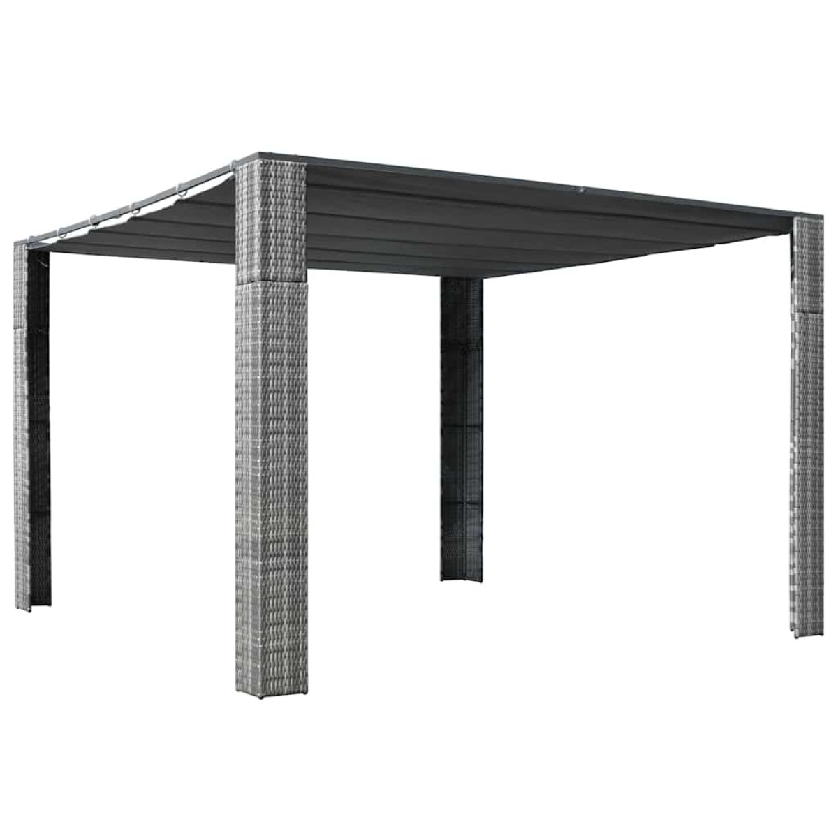 vidaXL Κιόσκι με Οροφή Γκρι/Ανθρακί 300x300x200 εκ. Συνθετικό Ρατάν