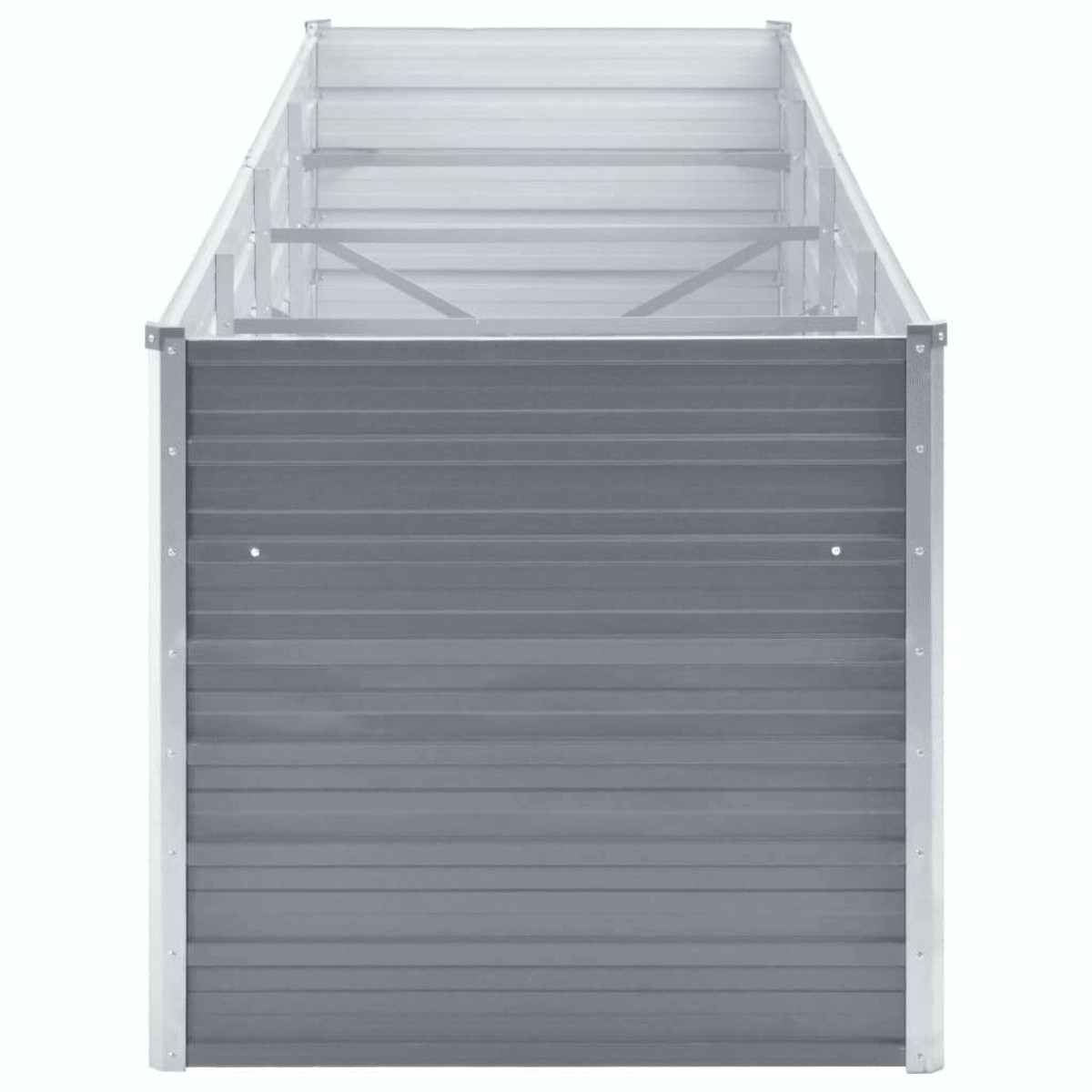 vidaXL Ζαρντινιέρα Υπερυψωμένη Γκρι 320x80x77 εκ. Γαλβανισμ. Χάλυβας