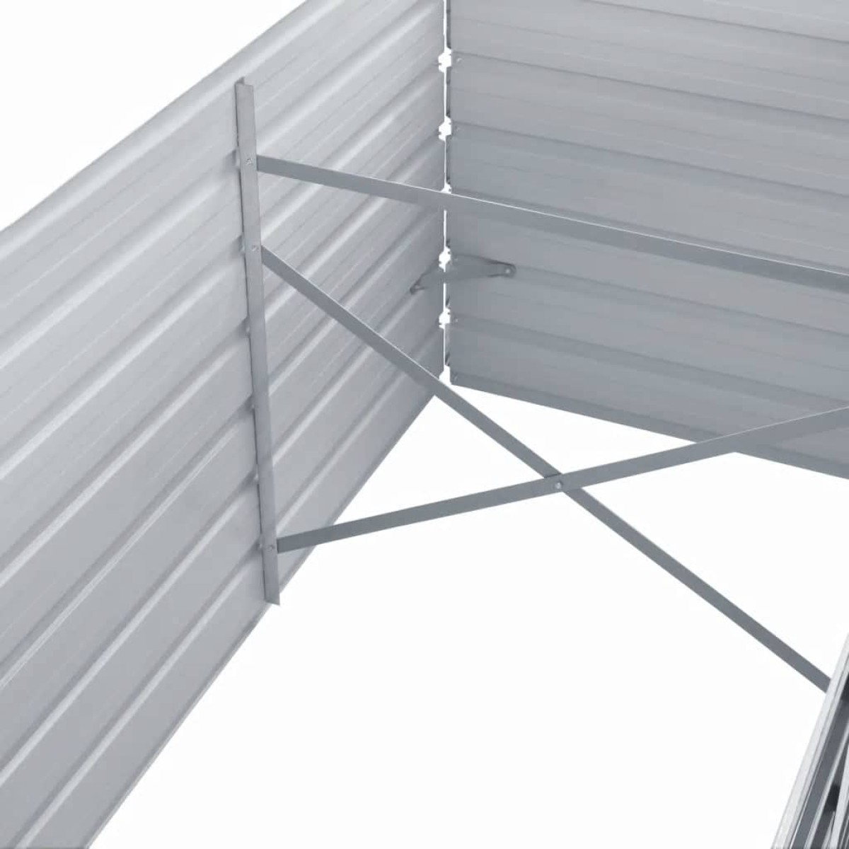 vidaXL Ζαρντινιέρα Υπερυψωμένη Γκρι 320x80x77 εκ. Γαλβανισμ. Χάλυβας
