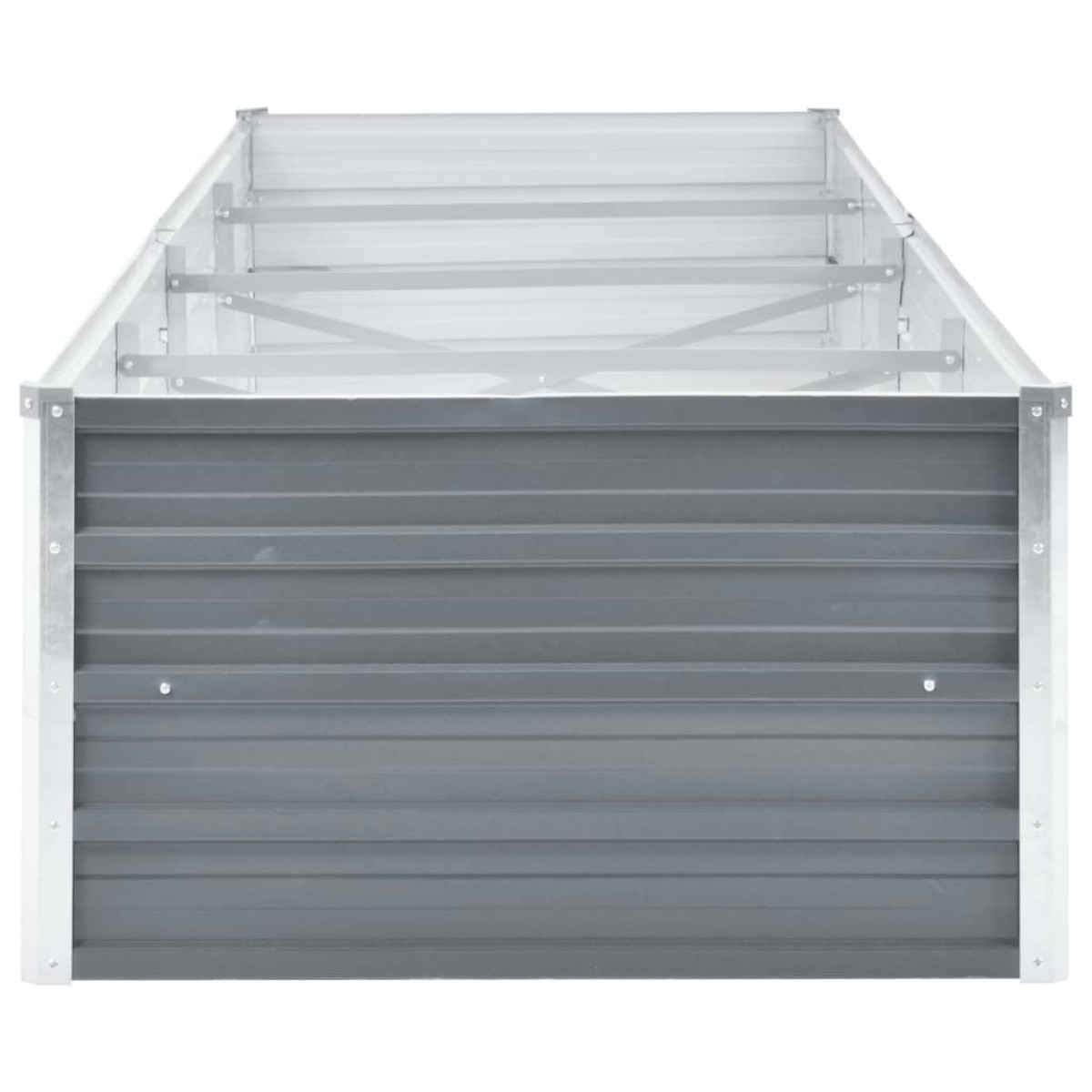 vidaXL Ζαρντινιέρα Υπερυψωμένη Γκρι 320x80x45 εκ. Γαλβανισμ. Χάλυβας
