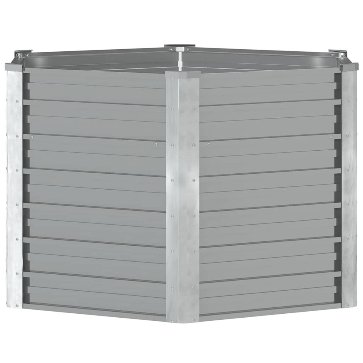 vidaXL Ζαρντινιέρα Υπερυψωμένη Γκρι 129x129x77 εκ. Γαλβανισμ. Χάλυβας