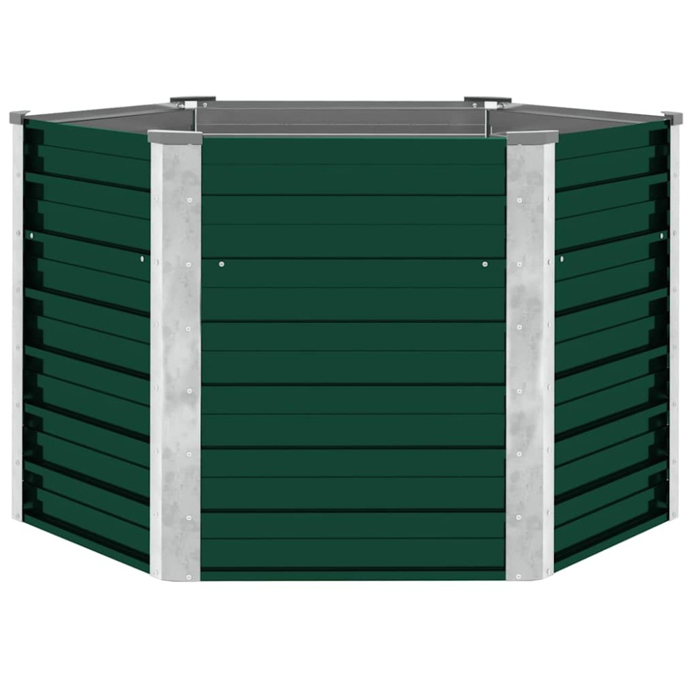 vidaXL Ζαρντινιέρα Υπερυψωμένη Πράσινη 129x129x77 εκ. Γαλβαν. Χάλυβας
