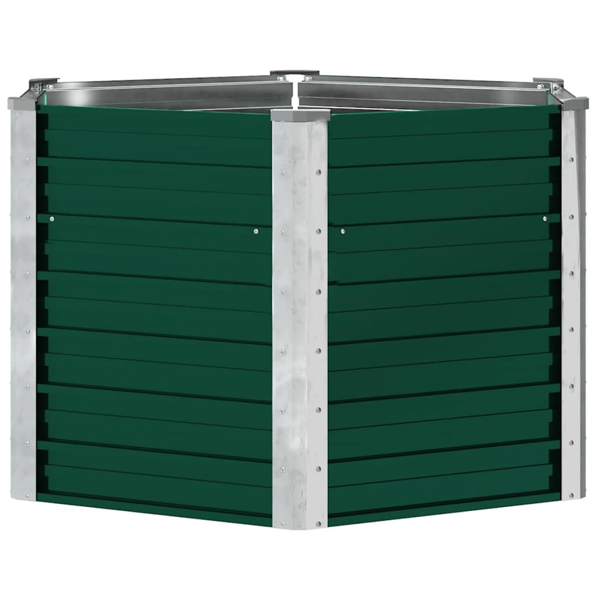 vidaXL Ζαρντινιέρα Υπερυψωμένη Πράσινη 129x129x77 εκ. Γαλβαν. Χάλυβας