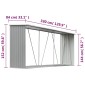 vidaXL Υπόστεγο Αποθήκευσης Ξύλων Κήπου Γκρι 330x84x152 εκ. Ατσάλι