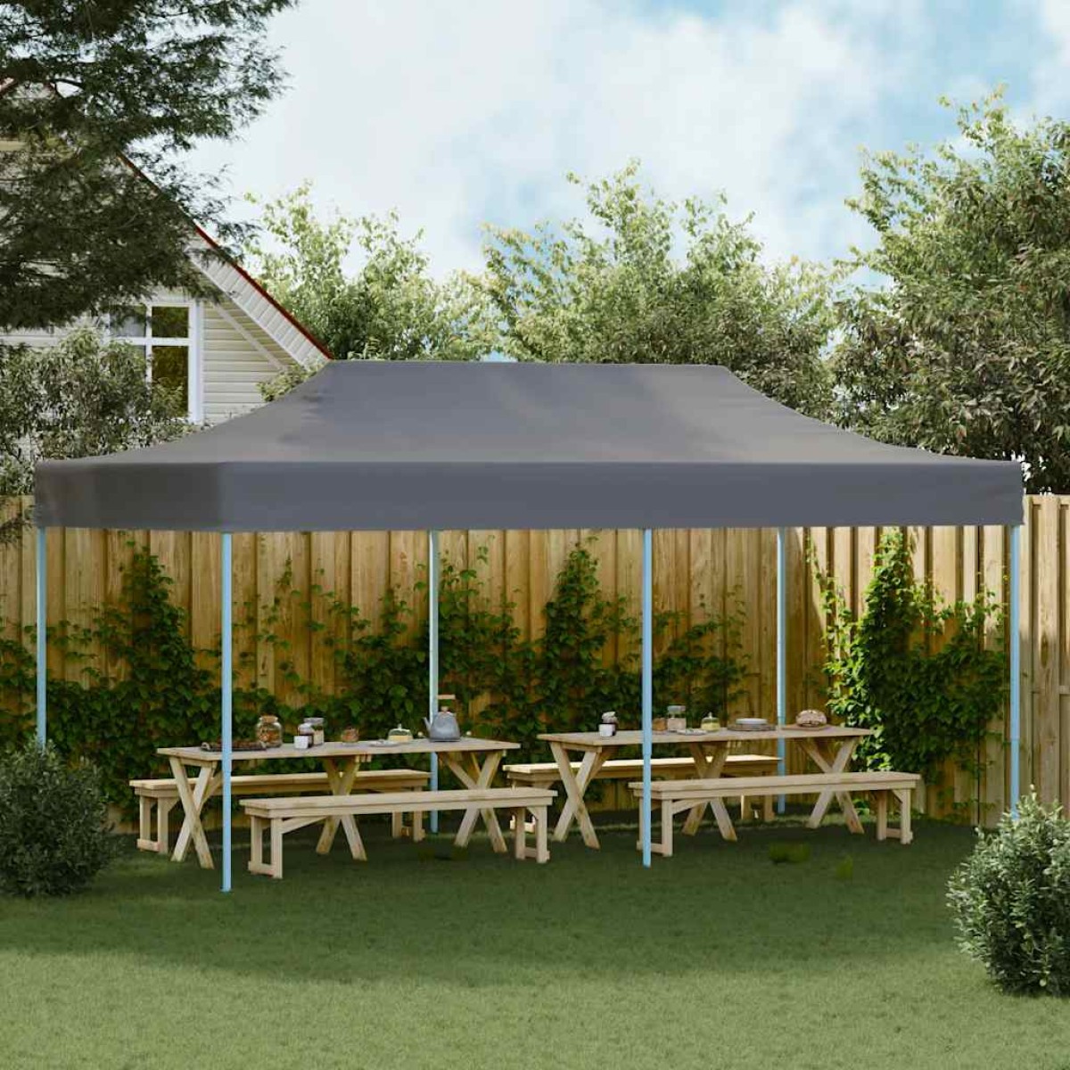 vidaXL Τέντα Εκδηλώσεων Πτυσσόμενη Pop-Up Ανθρακί 3 x 6 μ.