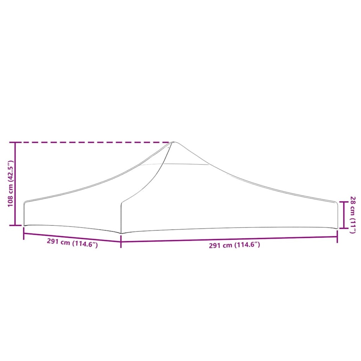 vidaXL Κάλυμμα Τέντας Εκδηλώσεων Ανθρακί 3 x 3 μ.
