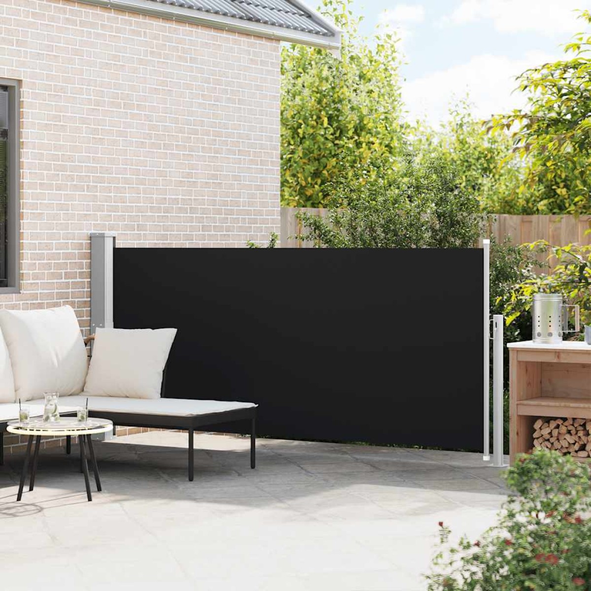 vidaXL Σκίαστρο Πλαϊνό Συρόμενο Μαύρο 140 x 300 εκ.