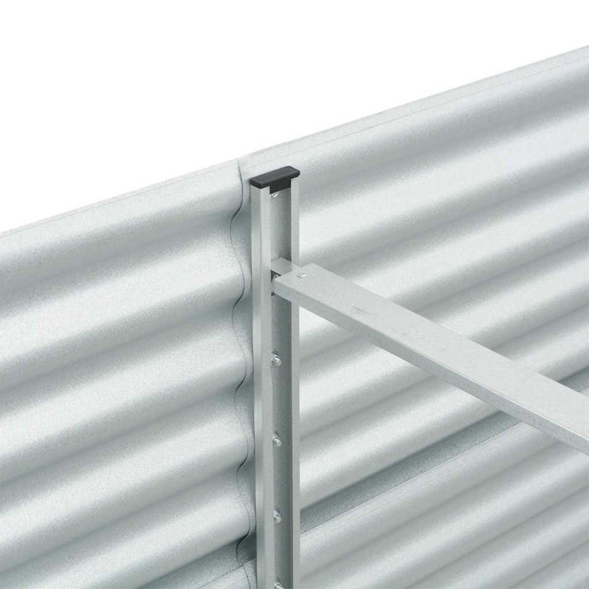 vidaXL Ζαρντινιέρα Υπερυψωμένη Ασημί 400x80x81 εκ. Γαλβανισμ. Χάλυβας