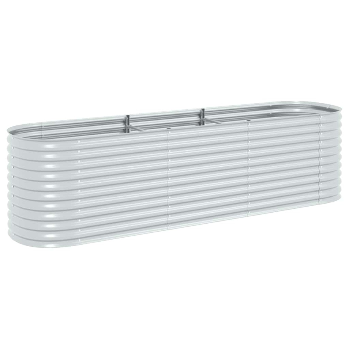vidaXL Ζαρντινιέρα Υπερυψωμένη Ασημί 320x80x81 εκ. Γαλβανισμ. Χάλυβας