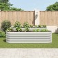 vidaXL Ζαρντινιέρα Υπερυψωμένη Ασημί 320x80x81 εκ. Γαλβανισμ. Χάλυβας