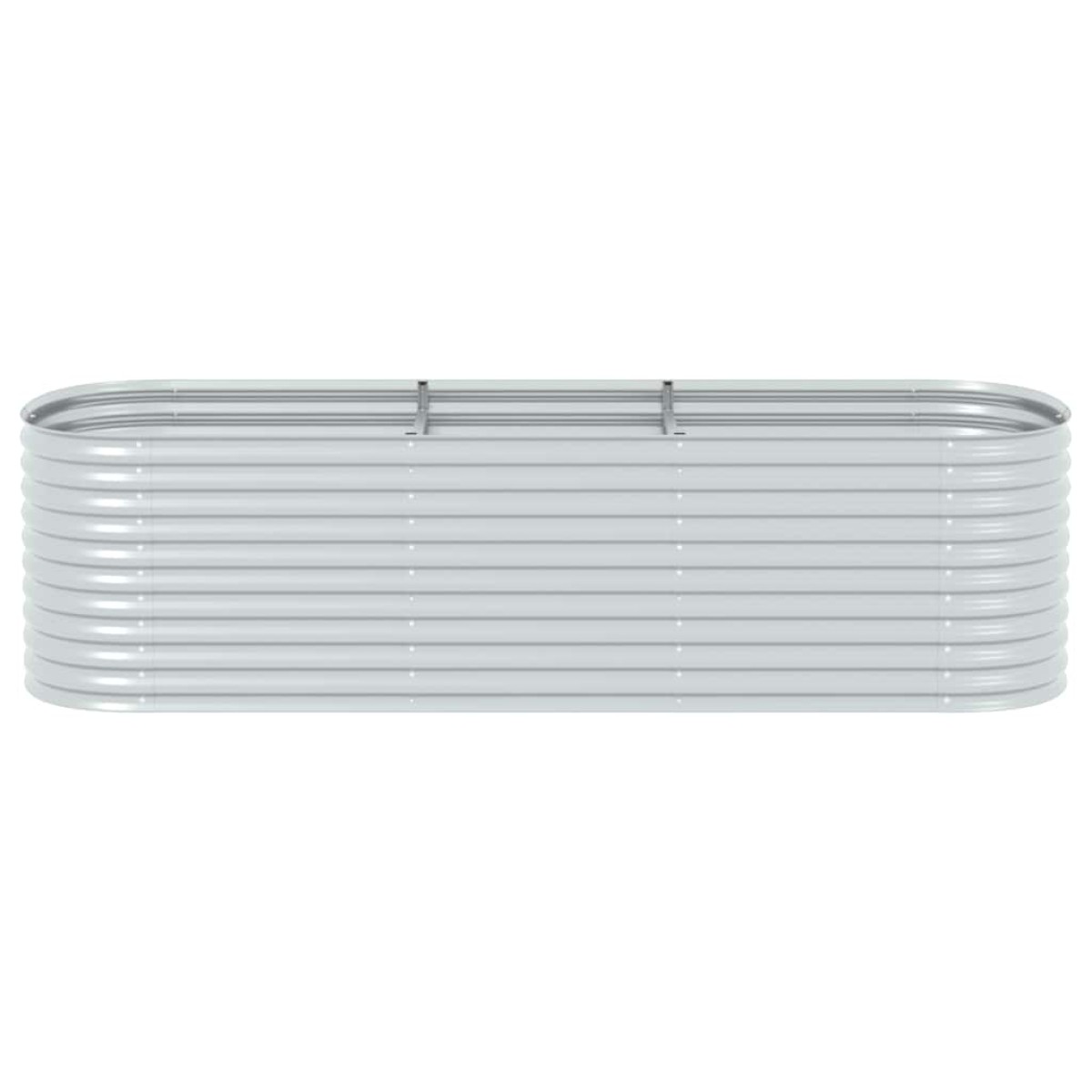 vidaXL Ζαρντινιέρα Υπερυψωμένη Ασημί 320x80x81 εκ. Γαλβανισμ. Χάλυβας