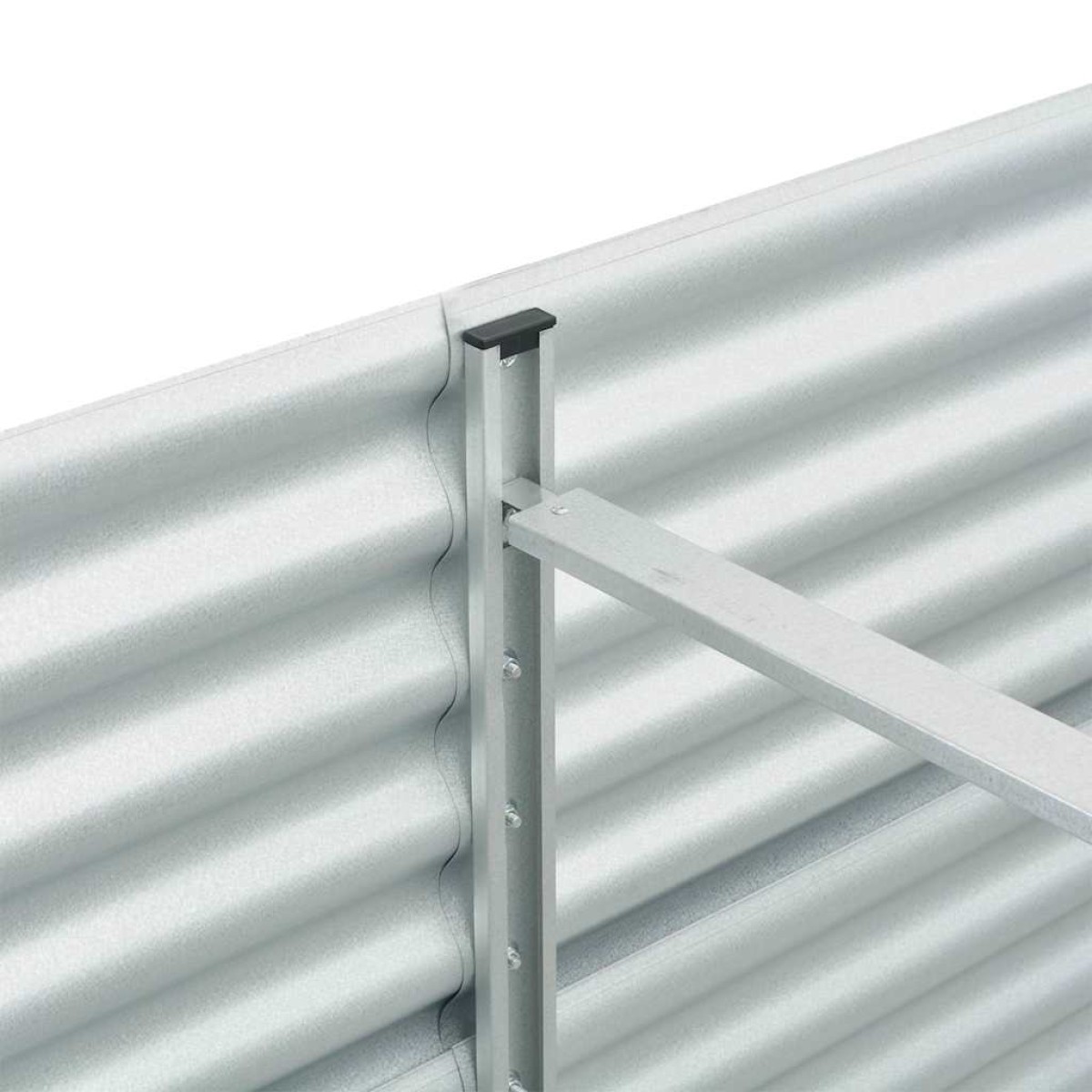 vidaXL Ζαρντινιέρα Υπερυψωμένη Ασημί 240x80x81 εκ. Γαλβανισμ. Χάλυβας