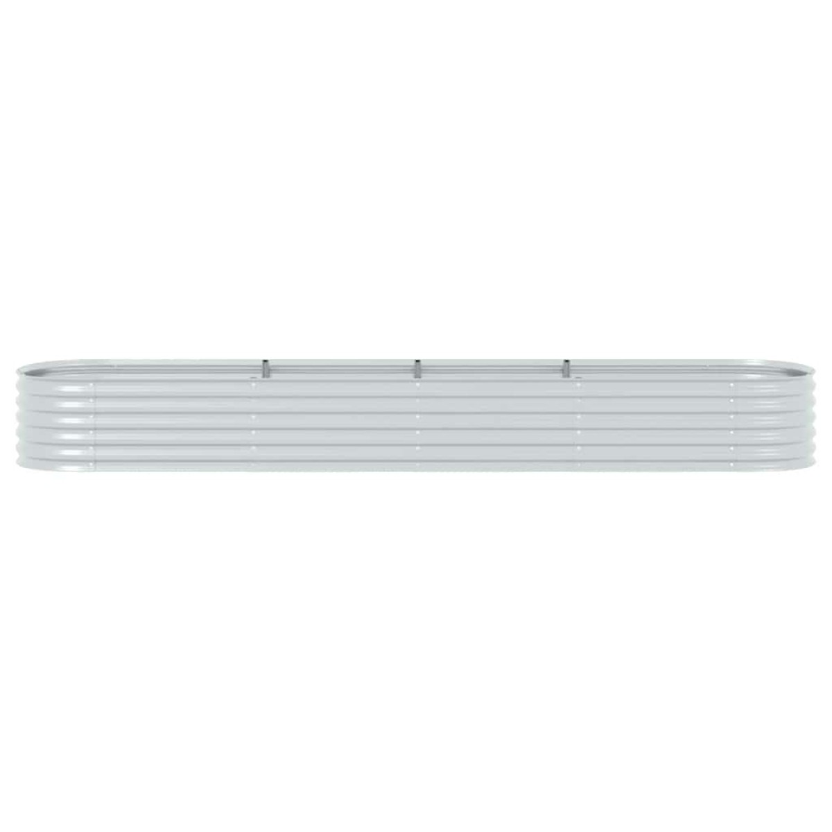 vidaXL Ζαρντινιέρα Υπερυψωμένη Ασημί 400x80x44 εκ. Γαλβανισμ. Χάλυβας