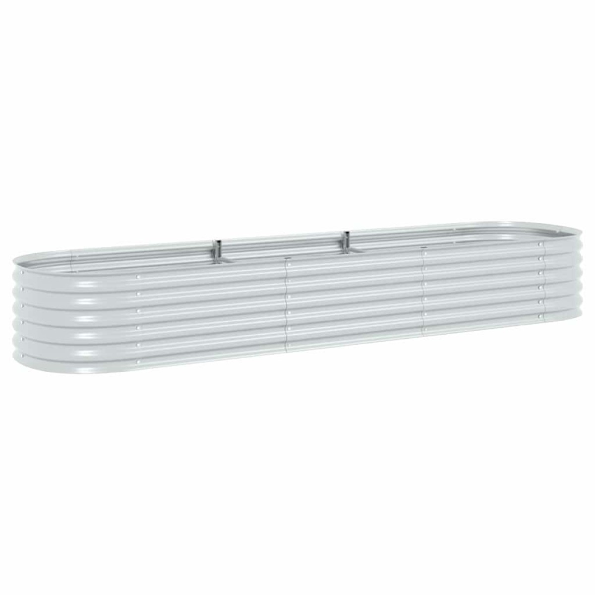 vidaXL Ζαρντινιέρα Υπερυψωμένη Ασημί 320x80x44 εκ. Γαλβανισμ. Χάλυβας