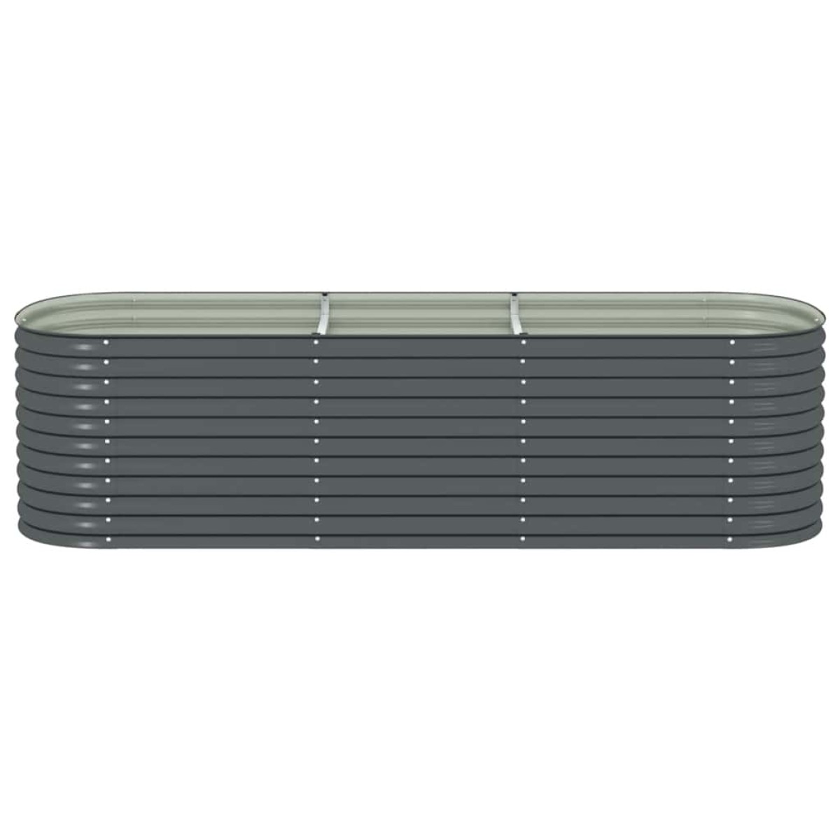 vidaXL Ζαρντινιέρα Υπερυψωμένη Γκρι 320x80x81 εκ. Γαλβανισμ. Χάλυβας