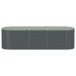 vidaXL Ζαρντινιέρα Υπερυψωμένη Γκρι 320x80x81 εκ. Γαλβανισμ. Χάλυβας