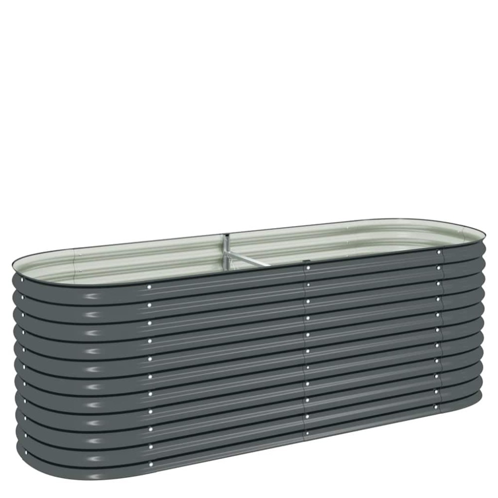 vidaXL Ζαρντινιέρα Υπερυψωμένη Γκρι 240x80x81 εκ. Γαλβανισμ. Χάλυβας