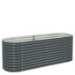 vidaXL Ζαρντινιέρα Υπερυψωμένη Γκρι 240x80x81 εκ. Γαλβανισμ. Χάλυβας