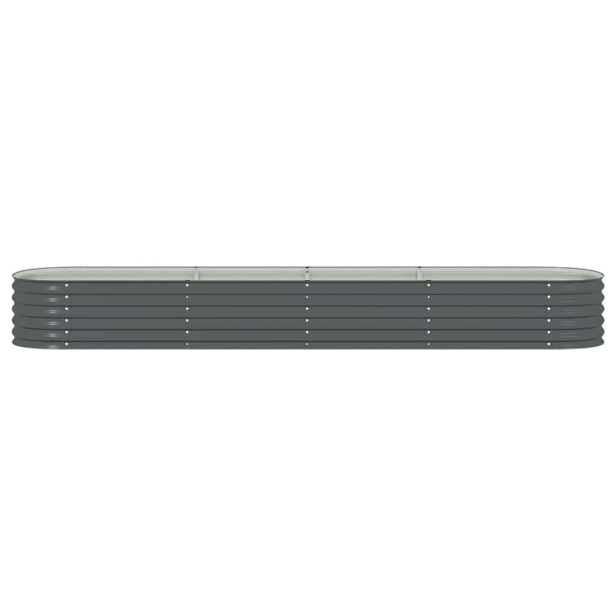 vidaXL Ζαρντινιέρα Υπερυψωμένη Γκρι 400x80x44 εκ. Γαλβανισμ. Χάλυβας