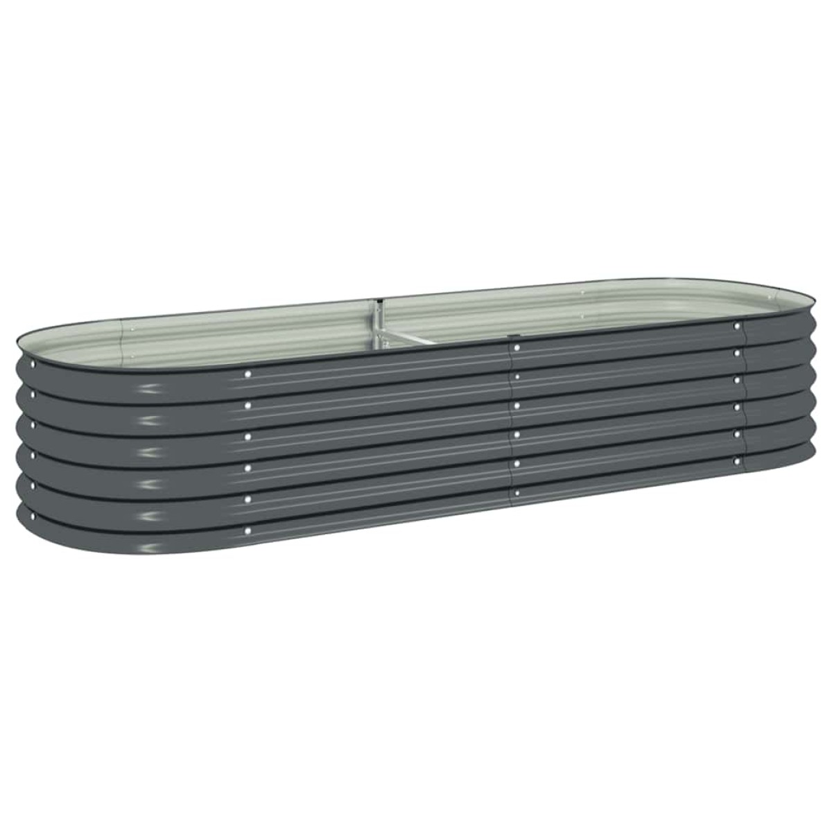 vidaXL Ζαρντινιέρα Υπερυψωμένη Γκρι 240x80x44 εκ. Γαλβανισμ. Χάλυβας