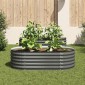 vidaXL Ζαρντινιέρα Υπερυψωμένη Γκρι 160x80x44 εκ. Γαλβανισμ. Χάλυβας