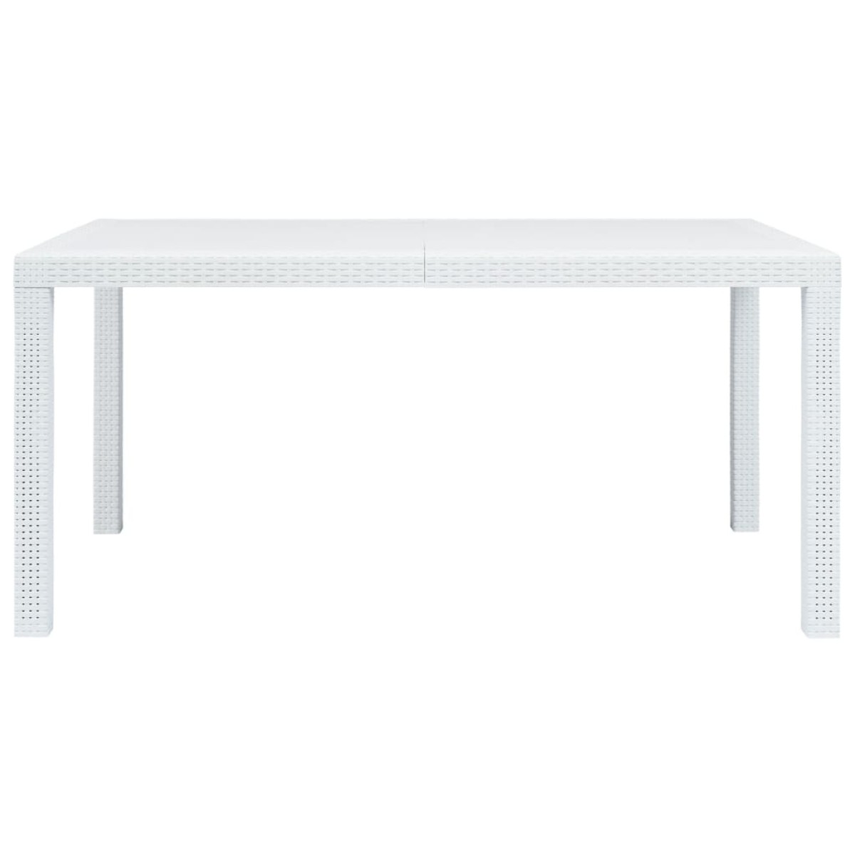 vidaXL Τραπέζι Κήπου Λευκό με Εμφάνιση Ρατάν 150x90x72 εκ. Πλαστικό