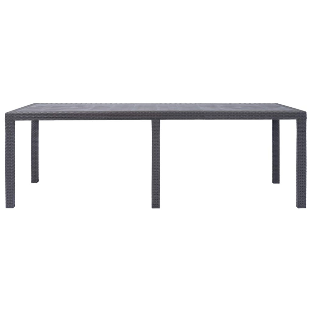 vidaXL Τραπέζι Κήπου Καφέ με Εμφάνιση Ρατάν 220x90x72 εκ. Πλαστικό