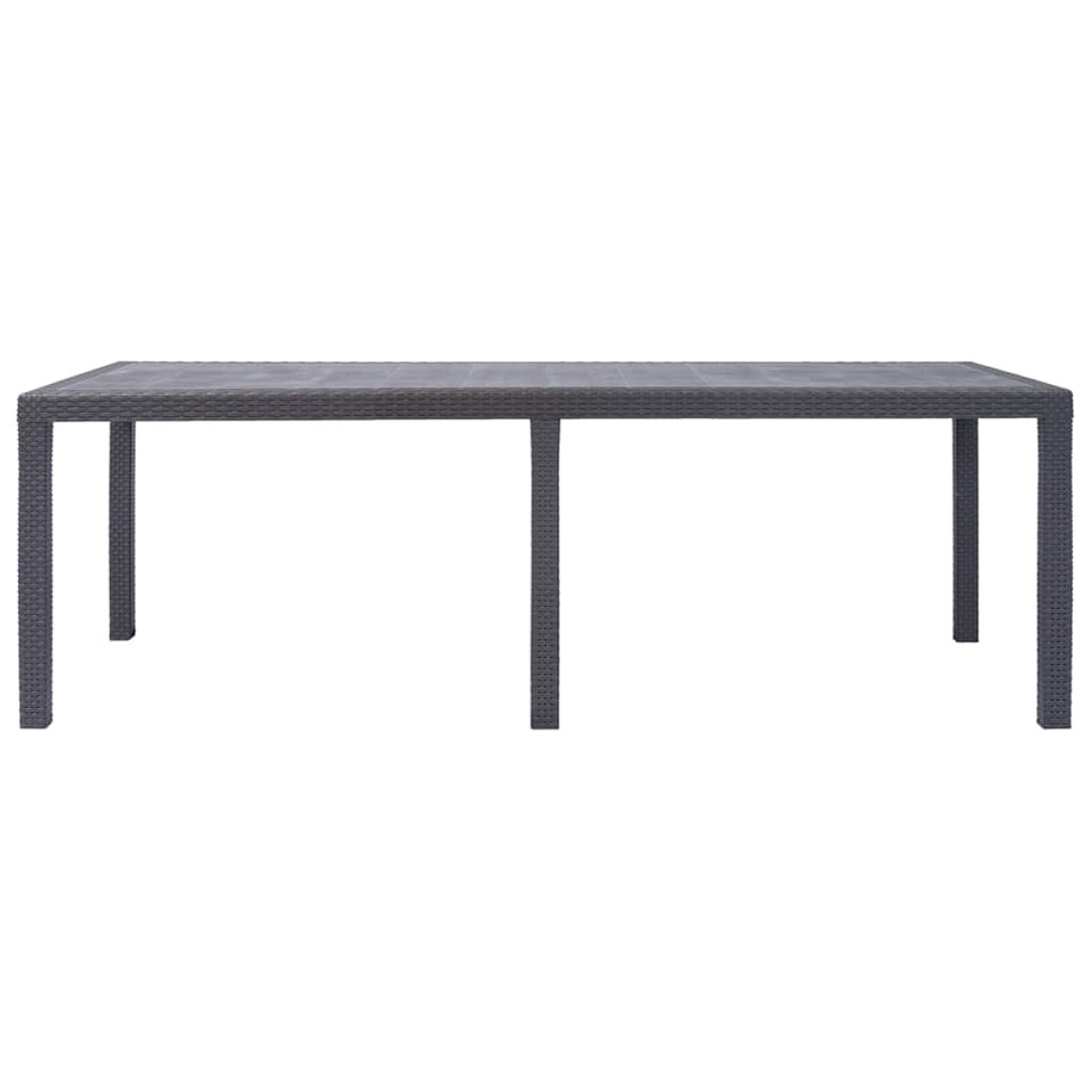 vidaXL Τραπέζι Κήπου Καφέ με Εμφάνιση Ρατάν 220x90x72 εκ. Πλαστικό