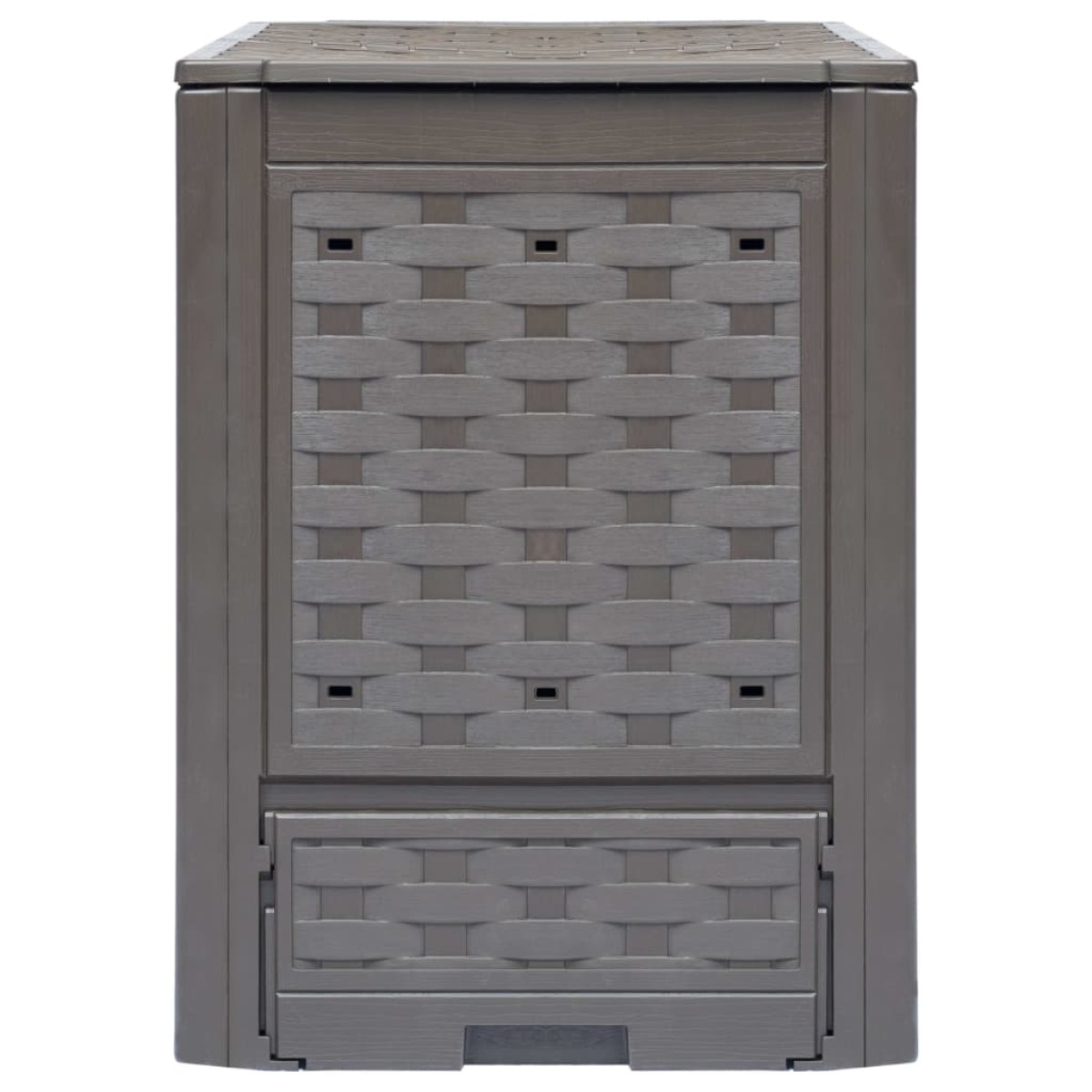 vidaXL Κομποστοποιητής Κήπου Καφέ 60x60x83 εκ. 300 L Πλαστικό Ρατάν
