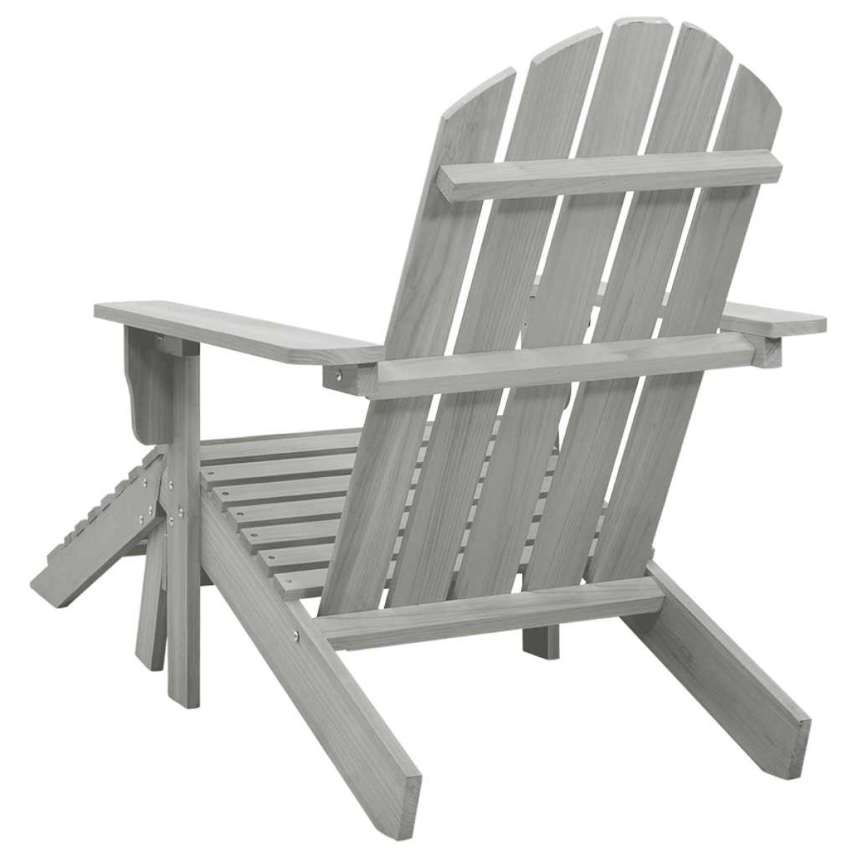 vidaXL Πολυθρόνα με Υποπόδιο Γκρι από Ξύλο