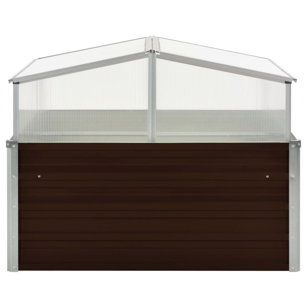 vidaXL Θερμοκήπιο Σπορείο Καφέ 100x100x85 εκ. από Γαλβανισμένο Χάλυβα