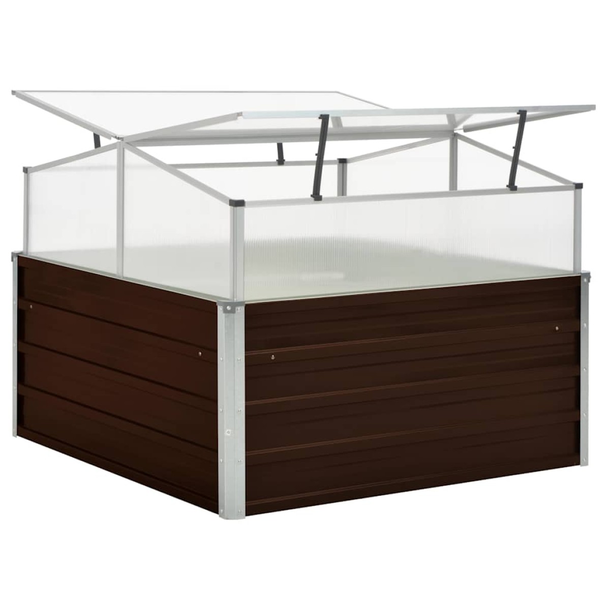 vidaXL Θερμοκήπιο Σπορείο Καφέ 100x100x85 εκ. από Γαλβανισμένο Χάλυβα