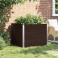 vidaXL Ζαρντινιέρα Ψηλή Καφέ 100 x 100 x 77 εκ. από Γαλβανισμένο Χάλυβα