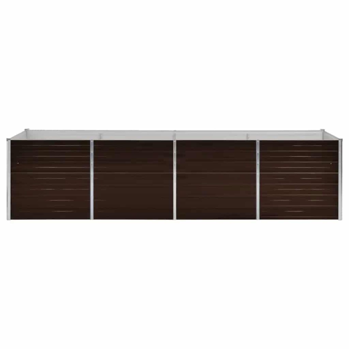 vidaXL Ζαρντινιέρα Υπερυψωμένη Καφέ 320x80x77 εκ. Γαλβανισμ. Χάλυβας