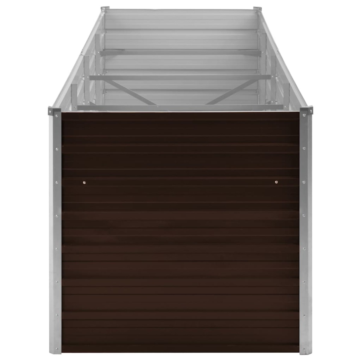vidaXL Ζαρντινιέρα Υπερυψωμένη Καφέ 320x80x77 εκ. Γαλβανισμ. Χάλυβας