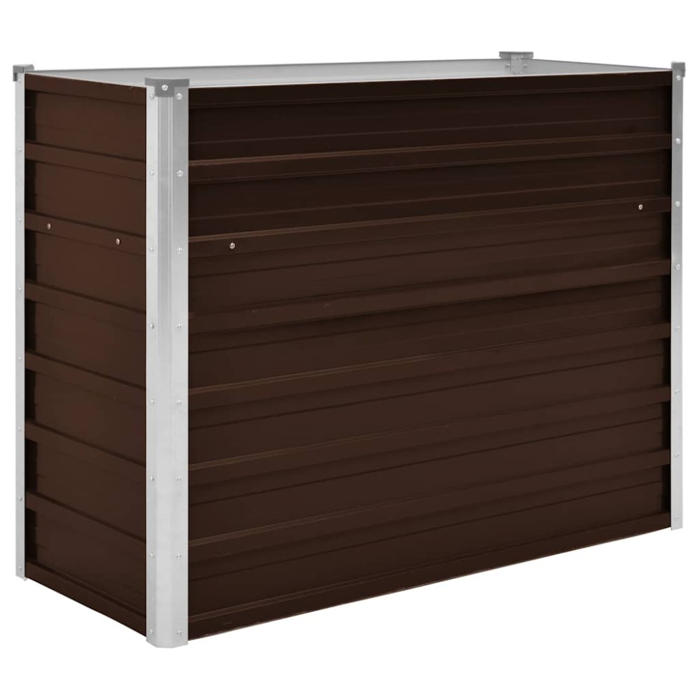 vidaXL Ζαρντινιέρα Υπερυψωμένη Καφέ 100x40x77 εκ. Γαλβανισμ. Χάλυβας