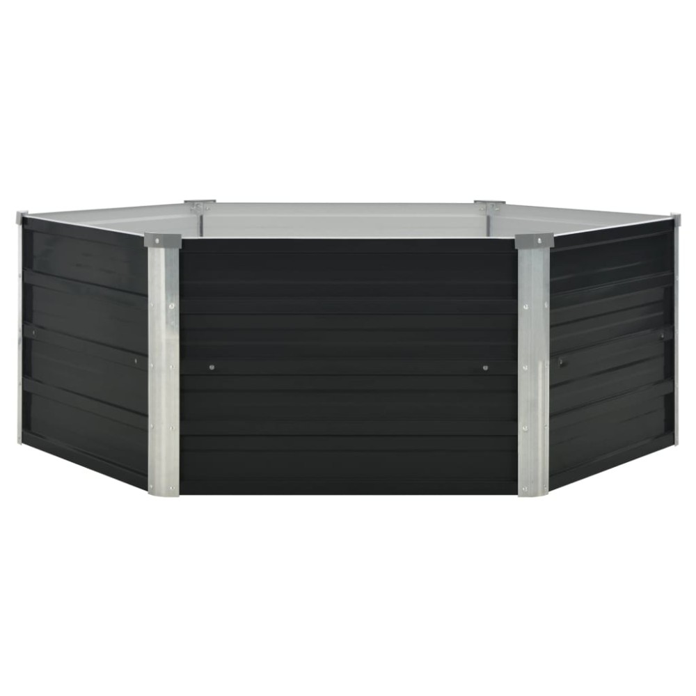 vidaXL Ζαρντινιέρα Ψηλή Ανθρακί 129x129x45 εκ. από Γαλβανισμένο Χάλυβα