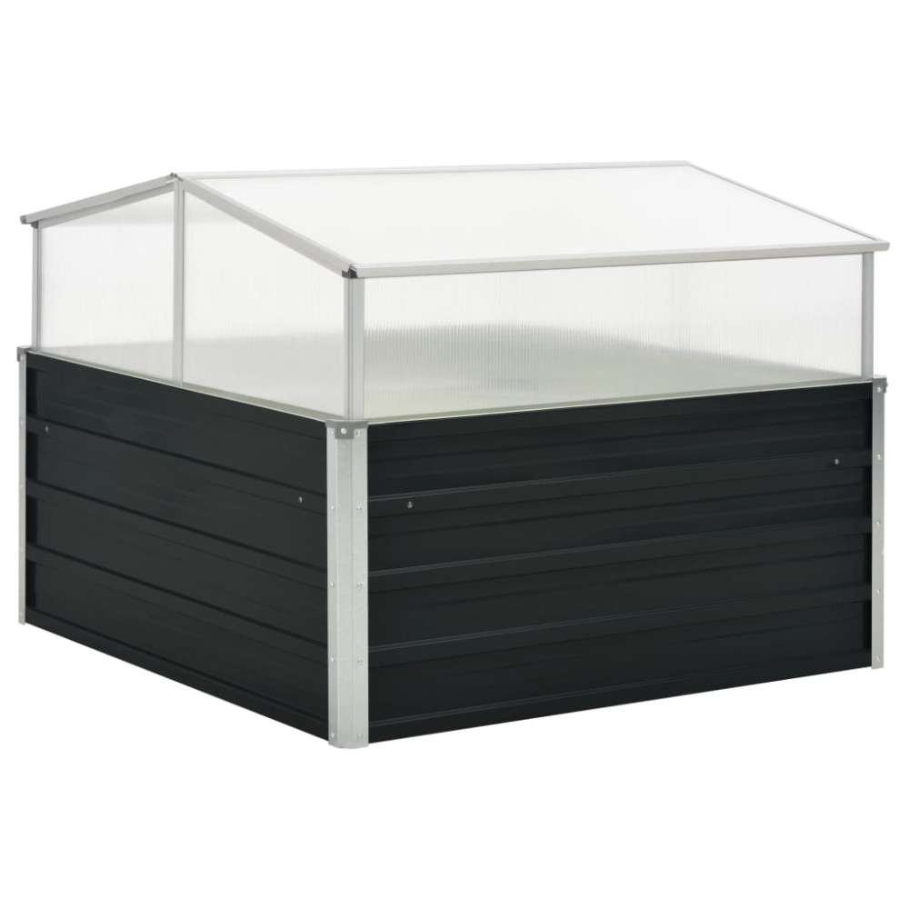 vidaXL Θερμοκήπιο Σπορείο Ανθρακί 100x100x77 εκ. Γαλβανισμένος Χάλυβας