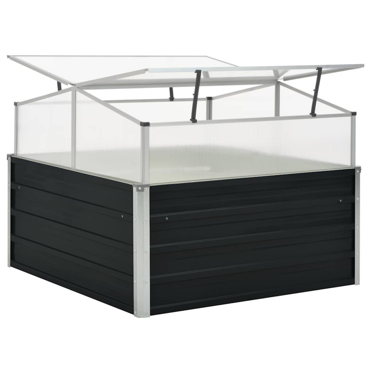 vidaXL Θερμοκήπιο Σπορείο Ανθρακί 100x100x77 εκ. Γαλβανισμένος Χάλυβας