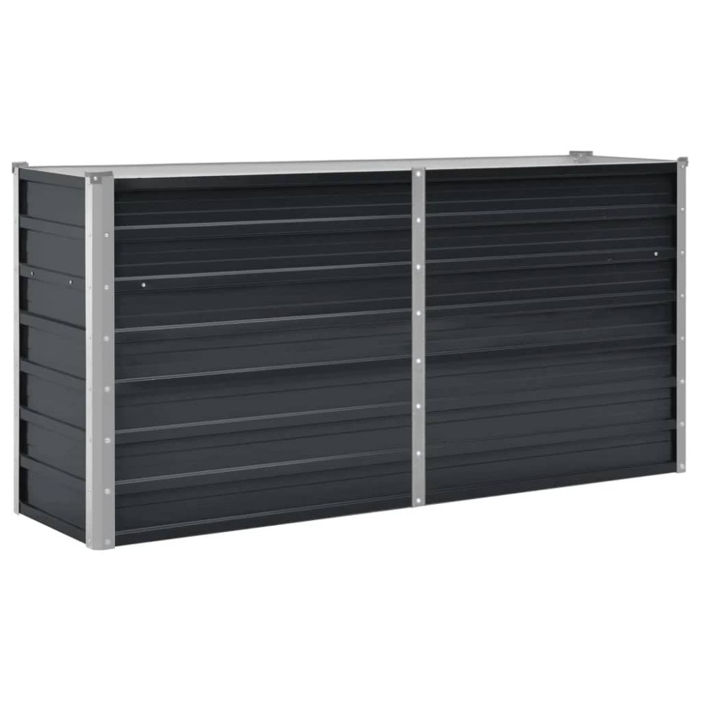 vidaXL Ζαρντινιέρα Υπερυψωμένη Ανθρακί 160x40x77 εκ. Γαλβαν. Χάλυβας