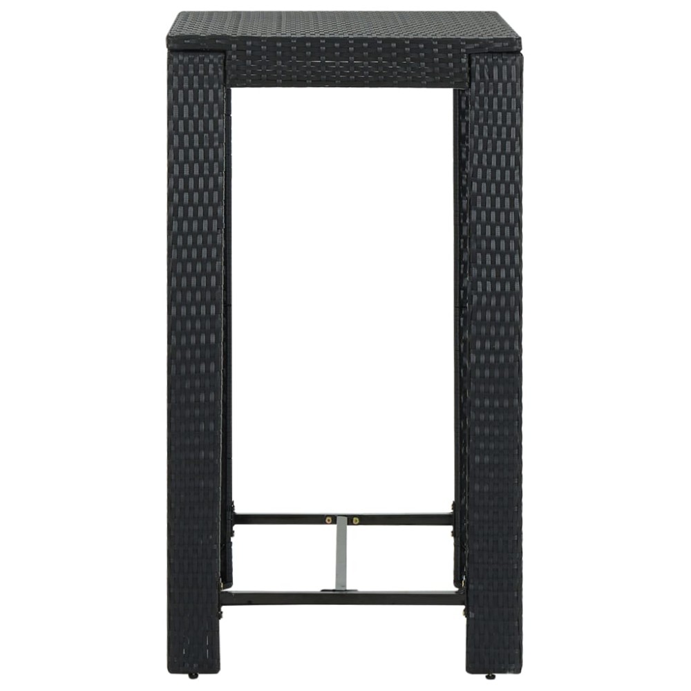 vidaXL Τραπέζι Μπαρ Κήπου Μαύρο 60,5x60,5x110,5 εκ. Συνθετικό Ρατάν
