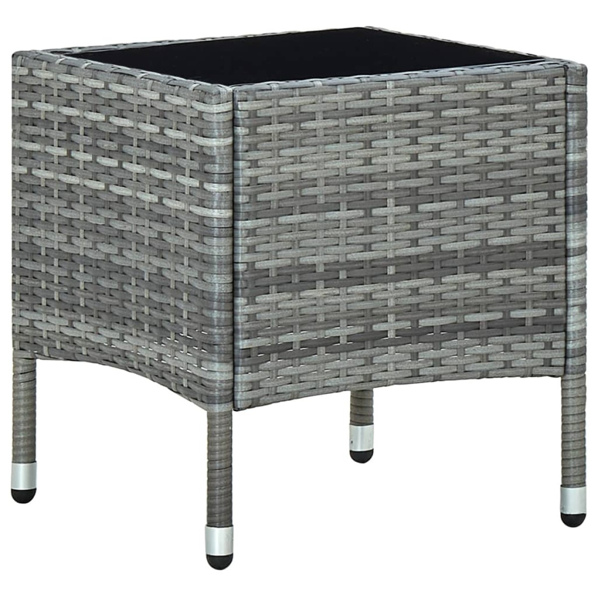 vidaXL Τραπέζι Κήπου Γκρι 40 x 40 x 45 εκ. από Συνθετικό Ρατάν
