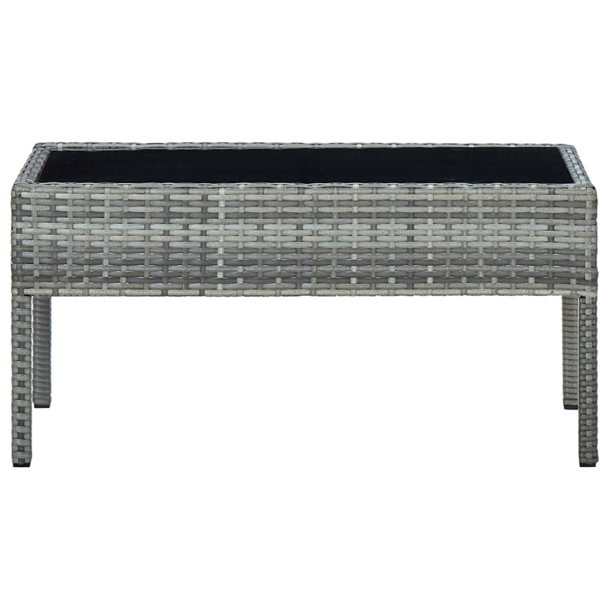 vidaXL Τραπέζι Κήπου Γκρι 75 x 40 x 37 εκ. από Συνθετικό Ρατάν