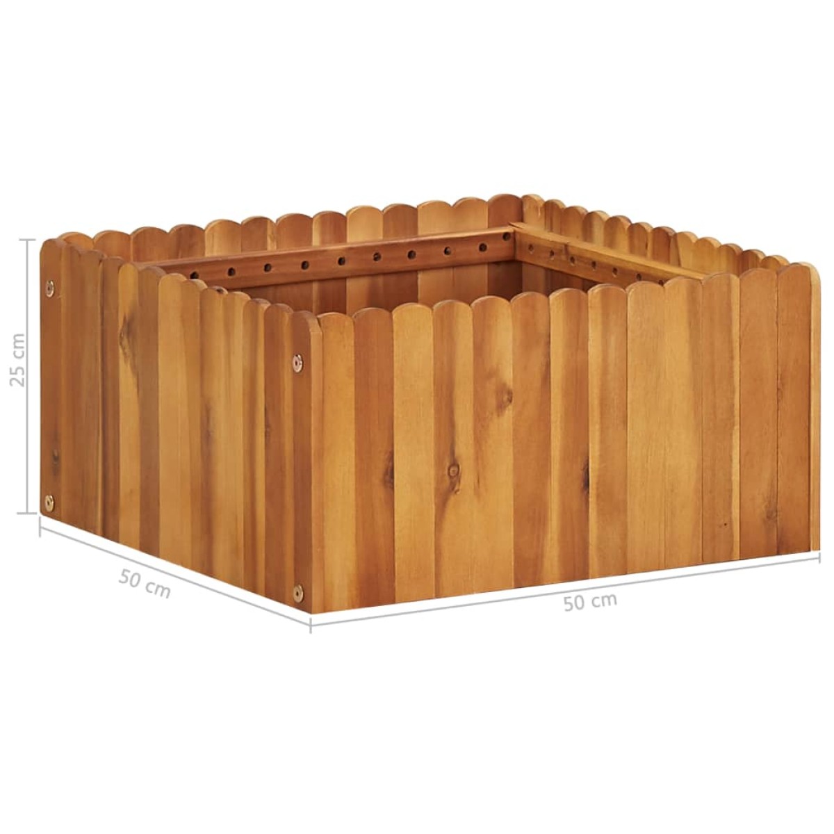 vidaXL Ζαρντινιέρα Υπερυψωμένη 50 x 50 x 25 εκ. από Μασίφ Ξύλο Ακακίας