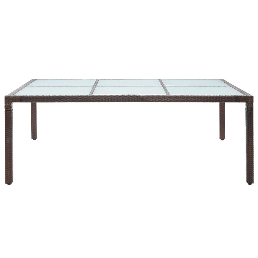 vidaXL Τραπεζαρία Εξωτερικού Χώρου Καφέ 200x150x74 εκ. Συνθετ. Ρατάν
