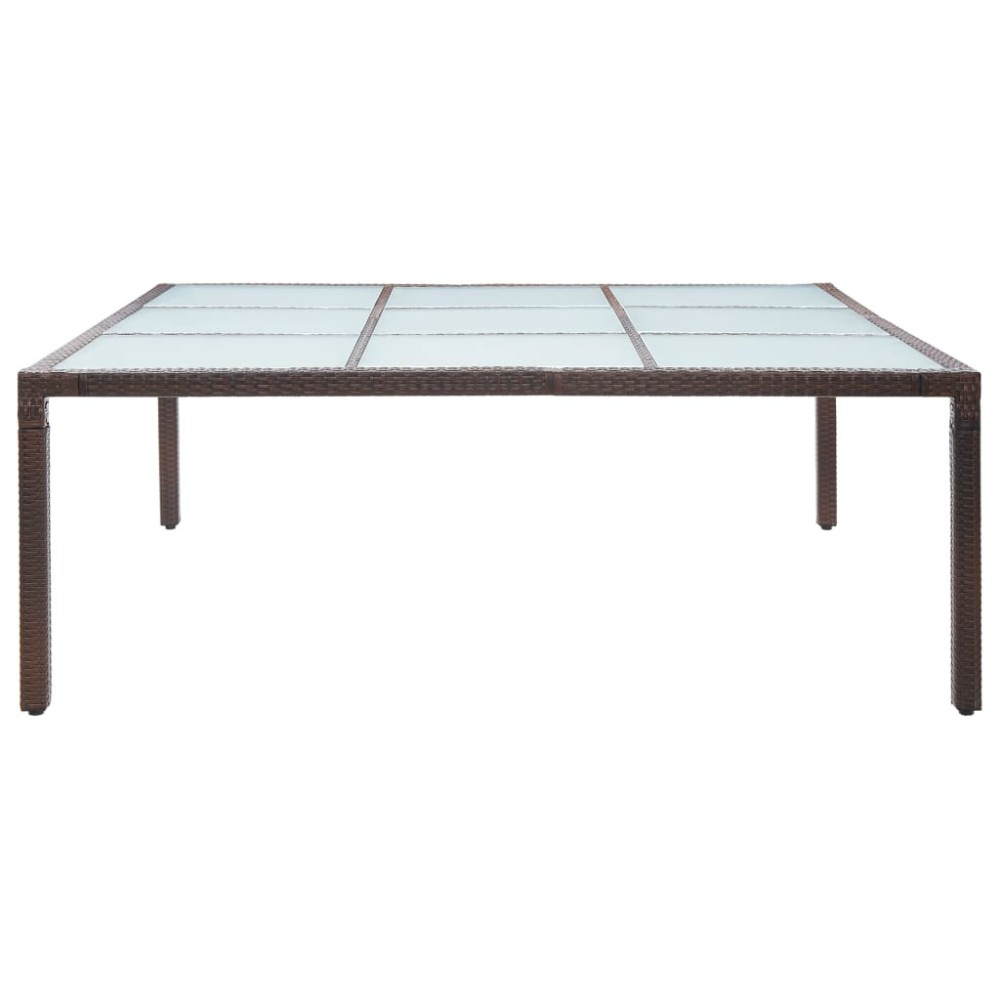vidaXL Τραπεζαρία Κήπου Καφέ 200 x 200 x 74 εκ. από Συνθετικό Ρατάν
