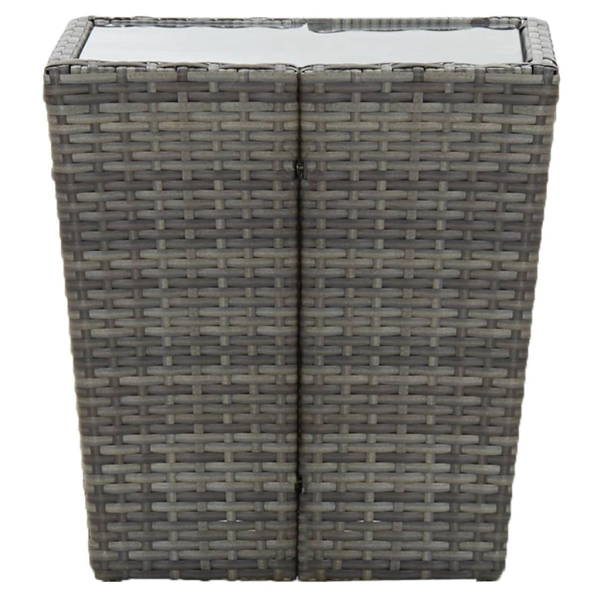 vidaXL Τραπέζι Βοηθητικό Γκρι 41,5x41,5x43 εκ. Συνθ.Ρατάν/Ψημένο Γυαλί