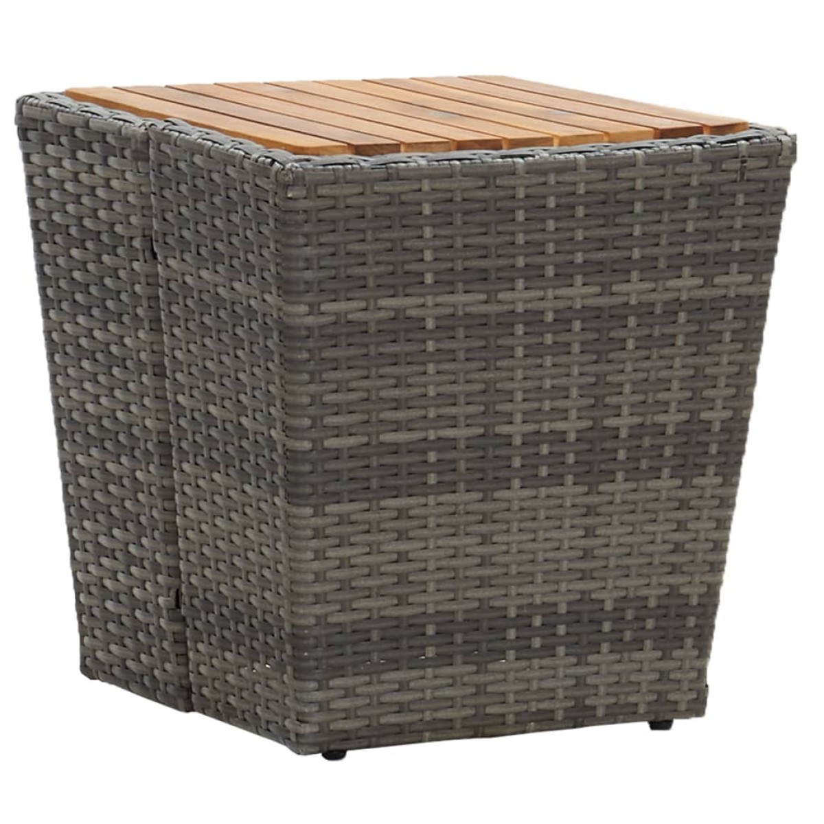 vidaXL Τραπέζι Βοηθητικό Γκρι 41,5x41,5x43 εκ Συνθ.Ρατάν/Ξύλο Ακακίας